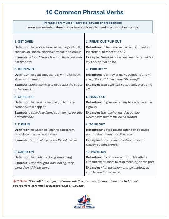 Preview of Phrasal Verbs III
