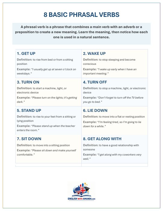 Preview of The 8 Basic Phrasal Verbs